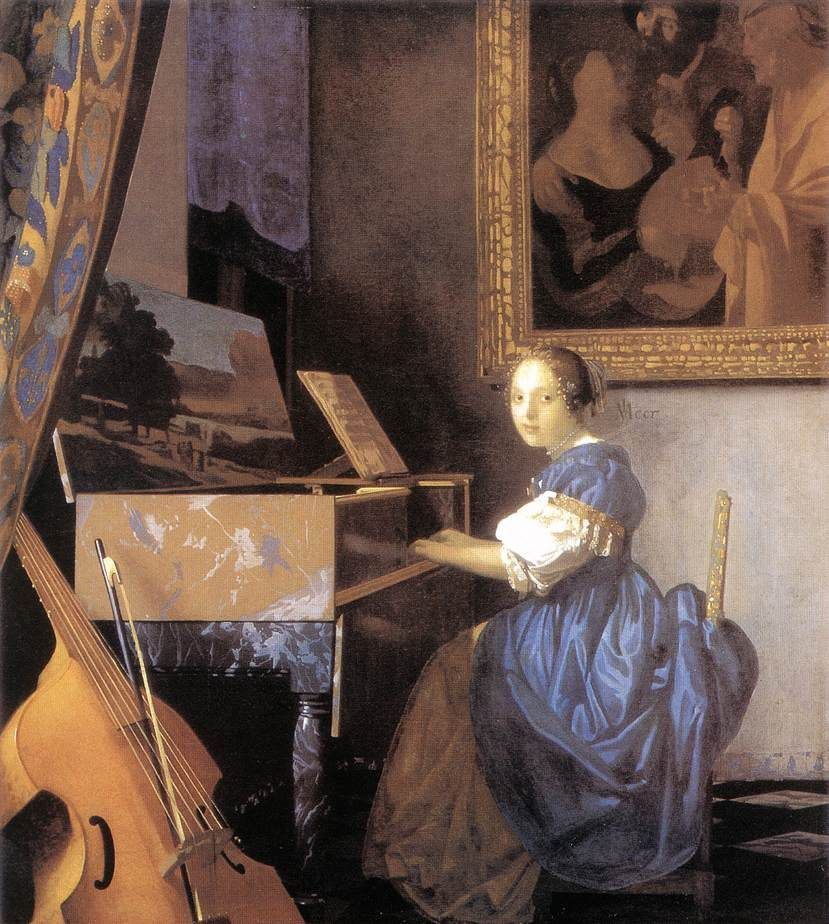 Johannes Vermeer Lady Seated at a Virginal